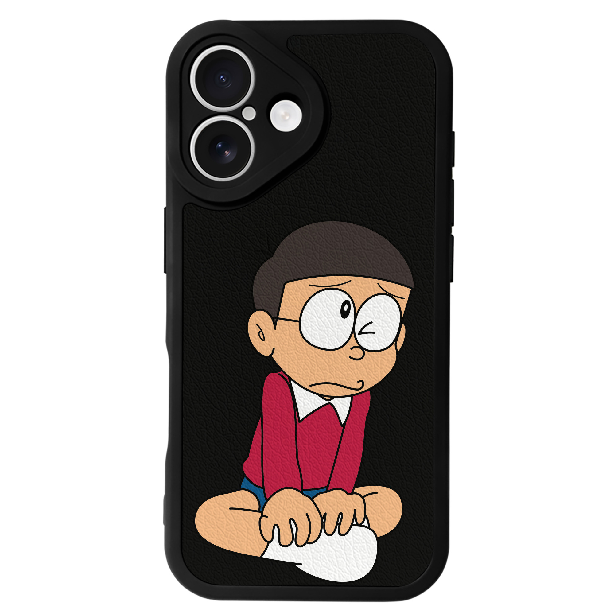 （画像用） ドラえもん 野比 のび太 Doraemon Nobita Nobi 【iPhone 16シリーズ対応】シリコンスマホケース（レザー調） 材質：シリコン